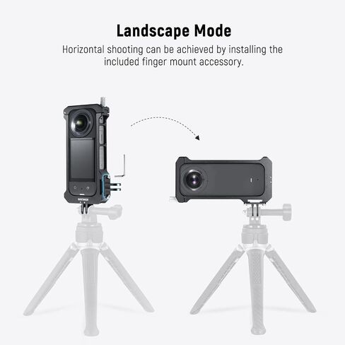 NEEWER Metal Camera Cage Compatible with Insta360 X3 Action Camera, All in One Protective Utility Frame X3 Case with Cold Shoe Mounts for Mini LED Light Mic for YouTube/TikTok Vlogging, CA010 in Saudi Arabia