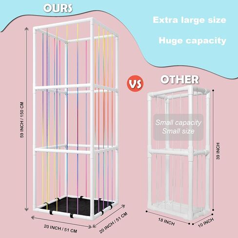 Stuffed Animal Storage Zoo, 58" Tall PVC Tube Stuffed Animal Cage, Extra Large Standing Stuffed Animal Shelf/Holder, Creative Plush Dolls Organizer for Kids Nursery Play Room Bedroom in Saudi Arabia