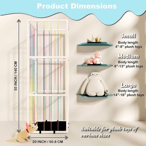Stuffed Animal Storage Zoo, 58" Tall PVC Tube Stuffed Animal Cage, Extra Large Standing Stuffed Animal Shelf/Holder, Creative Plush Dolls Organizer for Kids Nursery Play Room Bedroom in Saudi Arabia