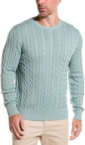 Brooks Brothers Men's Regular Fit Supima Cotton Long Sleeve Half-Zip Sweater, Light Blue/Blue, Large in Saudi Arabia