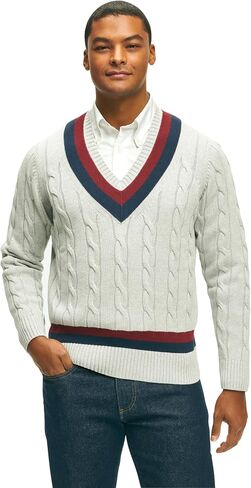 Brooks Brothers Men's Regular Fit Supima Cotton Long Sleeve Half-Zip Sweater, Light Blue/Blue, Large in Saudi Arabia