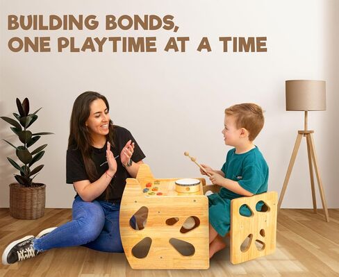 Montessori Weaning Table and Chair Set - Multi-Functional Table and Chair Set for Toddlers 1-3, Wooden Toddler Desk and Chair Set Up to 4 Years Old - Convertible to Rocking Balance Chair in Saudi Arabia