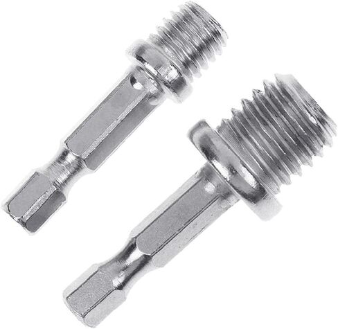 2Pcs Silver Electric Drill Accessories Outer Hexagon Conversion Rod M10+M14 Woodworking Hex Socket Adapter Converter Impact Power Drill Sockets Adapter Setsdrill Chuck Hex Shank Converter Accessories in Saudi Arabia