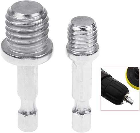 2Pcs Silver Electric Drill Accessories Outer Hexagon Conversion Rod M10+M14 Woodworking Hex Socket Adapter Converter Impact Power Drill Sockets Adapter Setsdrill Chuck Hex Shank Converter Accessories in Saudi Arabia