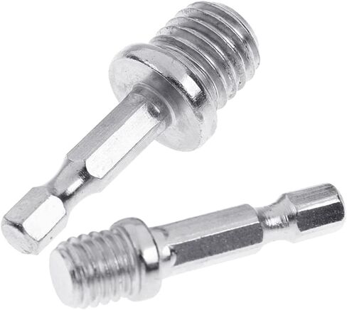 2Pcs Silver Electric Drill Accessories Outer Hexagon Conversion Rod M10+M14 Woodworking Hex Socket Adapter Converter Impact Power Drill Sockets Adapter Setsdrill Chuck Hex Shank Converter Accessories in Saudi Arabia