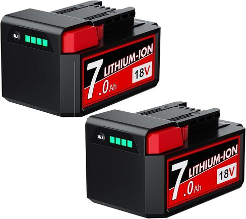 2Pack 18V 7.0Ah Replacement for Milwaukee M18 Battery Compatible with XC 48-11-1815 48-11-1820 48-11-1840 48-11-1850 48-11-1860 Cordless Power Tools in Kuwait