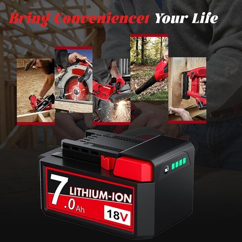 2Pack 18V 7.0Ah Replacement for Milwaukee M18 Battery Compatible with XC 48-11-1815 48-11-1820 48-11-1840 48-11-1850 48-11-1860 Cordless Power Tools in Kuwait