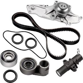 Timing Belt Kit & Water Pump with Gasket Compatible with TBK329 2004-2008 for Accord, Crosstour, MDX, Odyssey, Pilot, RDX, Ridgeline, RL, RLX, TL, TLX, TSX, VUE, ZDX (3.0L, 3.2L, 3.5L, 3.7L)