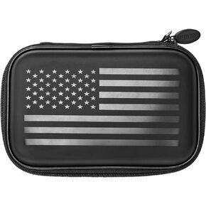 Casemaster Sentinel 6 Dart Case, Holds Extra Accessories, Tips, Shafts and Flights, Compatible with Steel Tip and Soft Tip Darts, Impact & Water Resistant Tactech Shell, American Flag