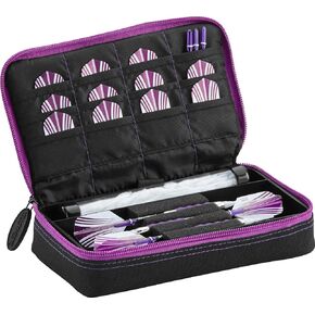 Casemaster Plazma Dart Case for Soft and Steel Tip Darts, Holds 3 Darts and Features Built-In Storage Tube and Pockets for Flights, Tips, Shafts, and Personal Items
