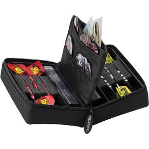 Casemaster Classic Nylon Dart Carrying Case for Steel and Soft Tip Darts, Holds 6 Darts Numerous Other Accessories via Generous Storage Pockets, Tubes and Boxes