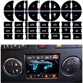 Ziciner 2 PCS AC Dash Button Repair Kit Decal Stickers, Best for Fixing Ruined Faded A/C Control Buttons, Premium Design Car Dashboard Repair Decals, Universal Car SUV Van Truck Decoration Accessories