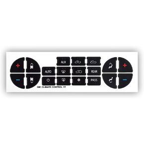 AC Dash Button Repair Kit, AC Dash Switch Label Replacement for Select 07-14 GM Vehicles, Fix Ruined Faded A/C Control Buttons Sticker Decal for Car SUV Van Truck Accessories (2 PCS)