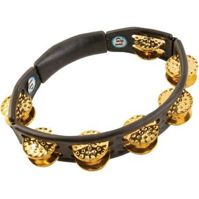 LP174 Cyclops, Dimpled Brass Jingles, Black, Hand Held Tambourine