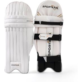 SPORTAXIS Professional Lightweight Cricket Batting Leg Pads for Men (White)