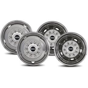 Pacific Dualies 44-1950 Polished 19.5 Inch 10 Lug Stainless Steel Wheel Simulator Kit for 2008-2021 Dodge Ram 4500/5500 Truck