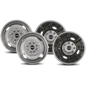 Pacific Dualies 38-3608 16" Stainless Steel Wheel Simulator Rear Tag-Axle Kit for 1974-2000 Chevy GMC 3500, 1974-1998 Ford F350/E350/E450, 1974-1999 Dodge 3500 Truck Van RV