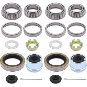 Tuijodaix L68149 L44649 3500lb قارب مقطورة محور العجلة مجموعة تحمل مع 171255 تيرابايت أختام الشحوم، دبابيس كوتر، 1.98 "أغطية الغبار، صواميل المحور وغسالات للمغزل رقم 84 (مجموعتان) in Kuwait