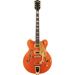 Gretsch G5422TG Electromatic Classic Hollow Body Double-Cut 6-String Electric Guitar with 12-Inch-Radius Laurel Fingerboard, Bigsby and Gold Hardware (Right-Handed, Orange Stain)