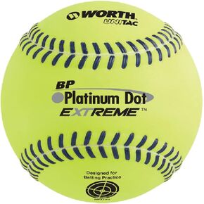 Worth 12" BP Platinum Dot Extreme Batting Practice Slowpitch Softballs, Box of 12