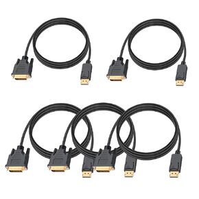 DisplayPort to DVI Adapter, DP to DVI Converter Male to Male Display Port DVI Cable for PC Computer Laptop Desktop, 1080P HD Cord Compatible with Lenovo, HP, Dell (6 Feet)-1 Pack