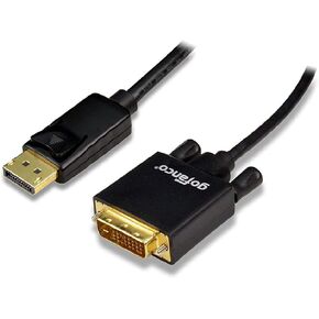 كابل gofanco بطول 6 أقدام من DisplayPort إلى DVI (أسود) - كابل DP إلى DVI لتوصيل أجهزة الكمبيوتر المكتبية/أجهزة الكمبيوتر المحمولة التي تدعم DisplayPort بشاشات DVI (DPDVI6F) in Kuwait