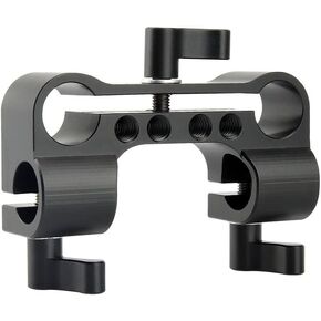 NICEYRIG 90 Degree Right Angle Rail Block to 15mm Dual Rod Clamp for 15mm Video Camcorder Camera Shoulder Support System - 167