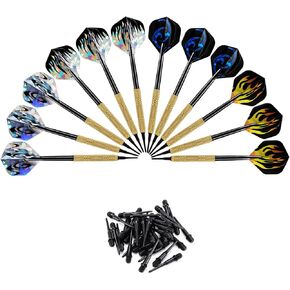 Accmor 12 Pcs Darts Plastic Tip, Soft Tip Darts Set, 14g Plastic Tipped Dart, Attach Extra 36 Black 2BA Replacement Tips, Soft Tip Darts for Electronic/Plastic Dartboard