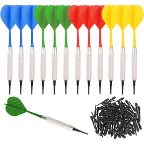 Helonge Soft Dart, 12 Pcs Dart with Plastic Soft Tip Points for Dartboard
