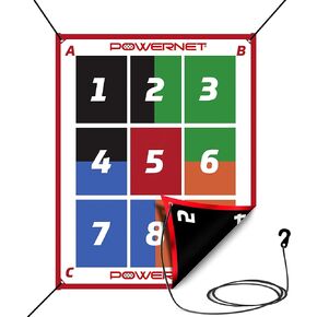 PowerNet Numbered Pitching Pad | Baseball Softball Target | Throwing Practice Gear | Lightweight for Easy Travel | Improve Command