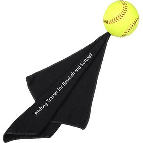 Towel Drill of PitchingTraining Aid with Real12 inchs Leather Softball,Throwing Technique Device,Mechanics,Stability&Strength Tool,Unique Pitchers' Trainer Designed for All Ages&Skill Levels