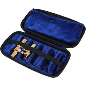 Vaguelly Saxophone Mouthpieces Case, Superior Oxford Cloth Clarinet Mouthpieces Case,Blue Velvet Lining,Multi Space Woodwind Mouthpiece Case Mouthpiece Storage Bag