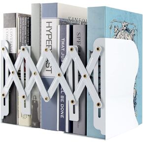 Aobopar Adjustable Book Ends, Metal Bookends for Heavy Books, Desk Book Holder for Shelves, Book Organizer for Desk, Suitable for Office, Home and School Use (Black)