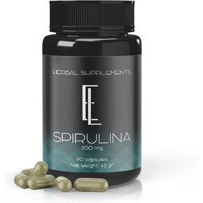 Enchanted Living High-Potency Spirulina Capsules - 90 x 500 mg, Plant-Based Superfood, Suplements, Non-GMO Vegetable Cellulose Vegan Friendly Capsules
