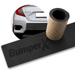 Car Rear Bumper Guard, DIY Peel & Stick On Car Bumper Protector, Adhesive Bumper Protector for Cars, Tough Rubber Protective Strip Universal Fit, 6 x 62 inches - BumperX
