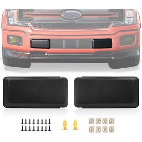 2Pcs F150 Front Bumper Guards Pads Cover Insert Cap Compatible with Ford F-150 2018 2019 2020 Replace# JL3Z17E810AB for Front Left Driver & Right Passenger Side (Matte Black)