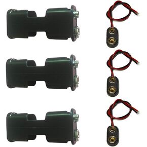 3 Pcs 6 x 1.5V (9V) AA Battery Holder Leads with 3 Pcs 9V I Type Snap Connector Plastic Housing Two Layers Battery Case in Kuwait