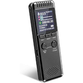 128GB Digital Voice Recorder with 8000 Hours Recording Capacity, 80Hrs Battery Time Voice Activated Recorder with Playback, Professional USB-C 1536kbps Audio Recorder for Meeting Lecture