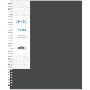 Blue Sky Notes Professional Notebook, Flexible Cover, Twin-Wire Binding, 8.5" x 11", Gray