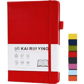 KaiRuiYing Journal Notebook with Pen Holder, A5 Notebooks for Work/Writing, College Ruled Notebook for School, Thick Journal for Men/Women, Note Book/Pads for Note Taking, 100Gsm Paper Lined Notebook