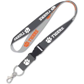 WinCraft Clemson Tigers Lanyard with Detachable Buckle, 1" - Grey and Orange