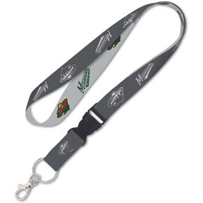 Minnesota Wild Charcoal Grey 2 Tone Lanyard With Detachable Buckle, Multicolor, Large