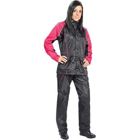 Joe Rocket 1012-2404 RS2 Womens 2-Piece Motorcycle Rain Suit (Black/Hi-Viz, Large)