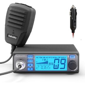 جهاز إرسال واستقبال راديو Radioddity CB-500 CB مع تقليل الضوضاء، AM FM، خرج طاقة 4 وات، قناة الطوارئ الفورية 9/19، دعم نظام PA، وشاشة بإضاءة خلفية 7 ألوان، لسائقي الشاحنات