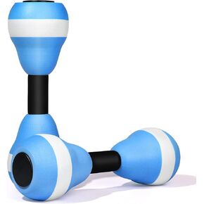 VIDELLY 2 Pieces Water Dumbbells Aquatic Exercise Dumbbells Pool Fitness Water Aerobic Exercise Foam Dumbbells Pool Resistance Sports EVA Foam Dumbbell Set Water Fitness Equipment for Weight Loss in Kuwait