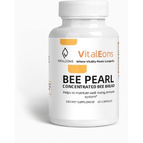 Bee Pollen Supplment - Bee Pollen, Propolis, and Royal Jelly - Vitaleons Bee Pearl - Each Pearl has Vitamins, microelements, polyphenols and antioxidants (Vegetarian, 60 Capsules)