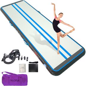 Premium Air Mat Tumble Track Inflatable Gymnastics Tumbling Mat 6.6ft 10ft 13ft 16ft 20ft 23ft 26ft Training Mats 4/8 inches Thick 3.3ft/6.6ft Wide for Kids Home/Training/Yoga with 650W Pump