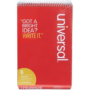 Universal Steno Books, Gregg Rule, 6 X 9, Green, 80 Sheets, Red Cover, 12 Pads/Pack