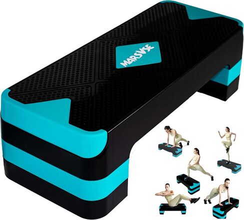 Exercise Step, 26.5-Inch Pedals with 4-Inch and 6-Inch and 8-Inch Height Adjustable Lifters, Women's Home Gym Aerobics Equipment, Adjustable Aerobics Pedals, Stepped Platforms for Workouts in Saudi Arabia