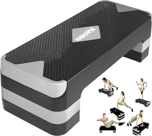 Exercise Step, 26.5-Inch Pedals with 4-Inch and 6-Inch and 8-Inch Height Adjustable Lifters, Women's Home Gym Aerobics Equipment, Adjustable Aerobics Pedals, Stepped Platforms for Workouts in Saudi Arabia